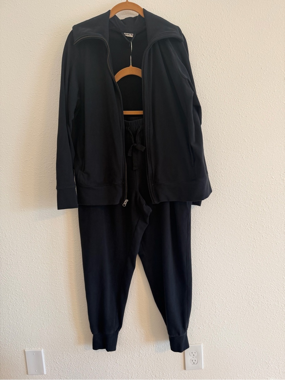 Pact Black Zip Hoodie & Black Drawstring Joggers Set